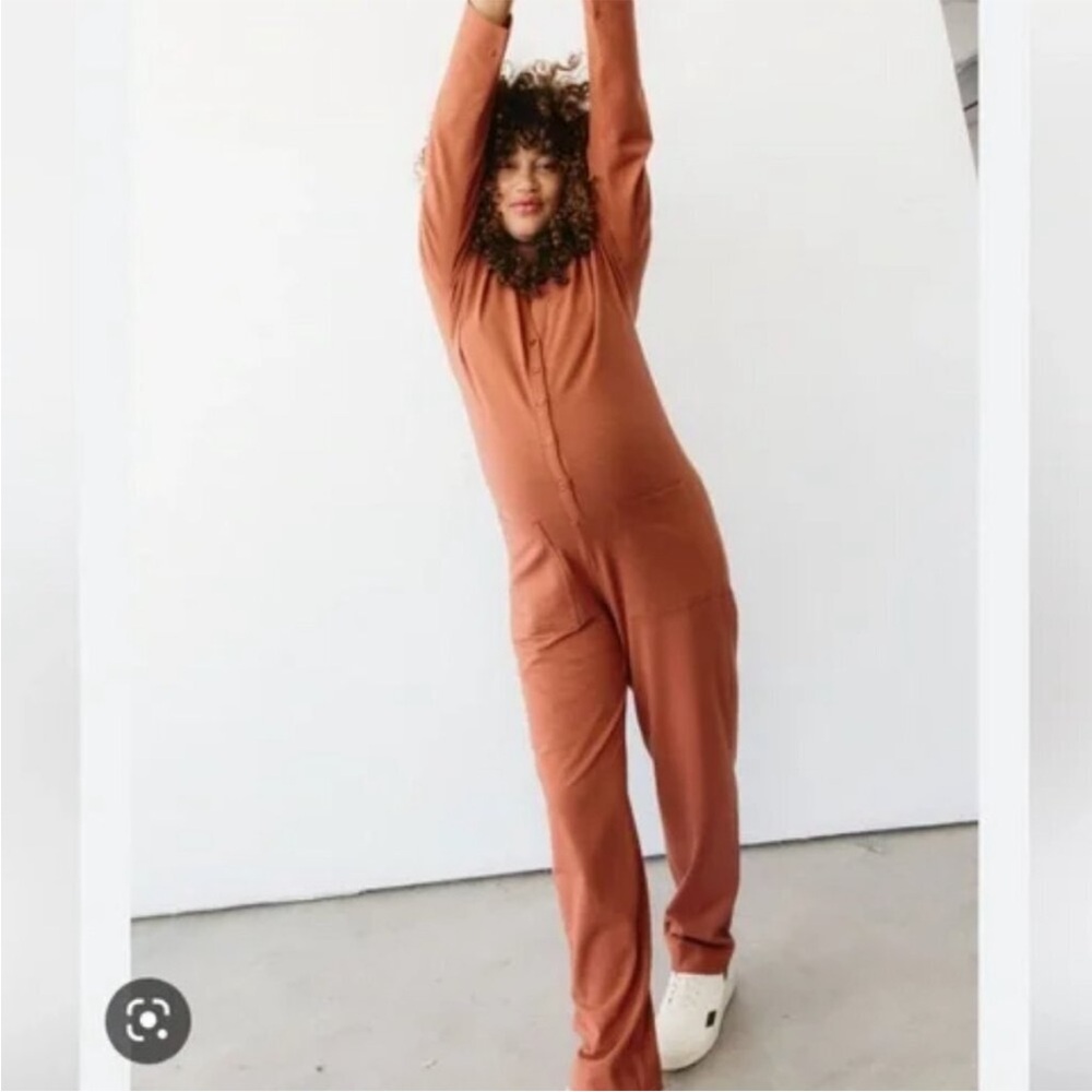 Storq Women's Maternity/Nursing Max Utility Jumpsuit In Cinnamon Sz 1